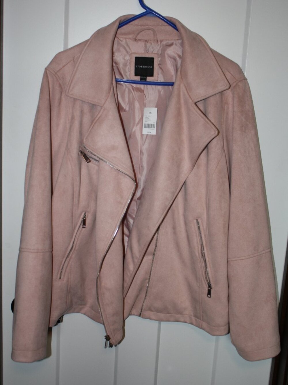 Lane Bryant Pink Suede Moto Jacket size 3X